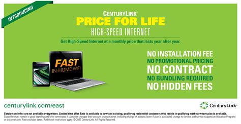 centurylink lifetime internet price